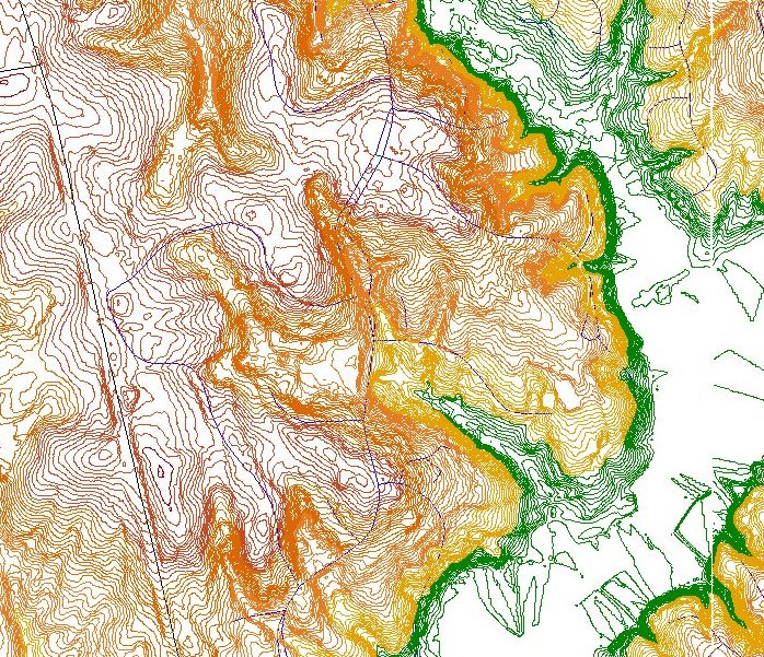 Curvas de nivel generadas con Lidar